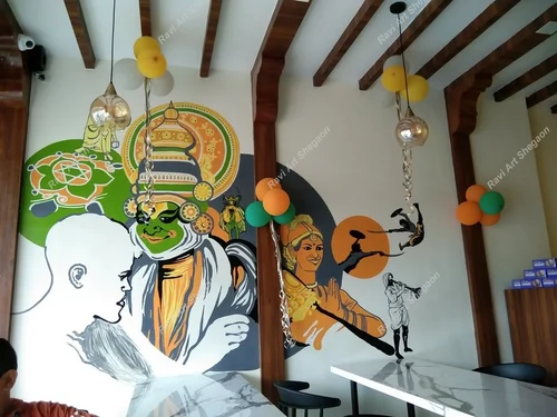 Wall Murals installed in a living room