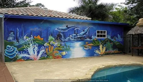 Decorative botanical wall mural