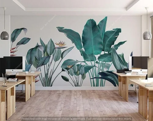 Decorative botanical wall mural